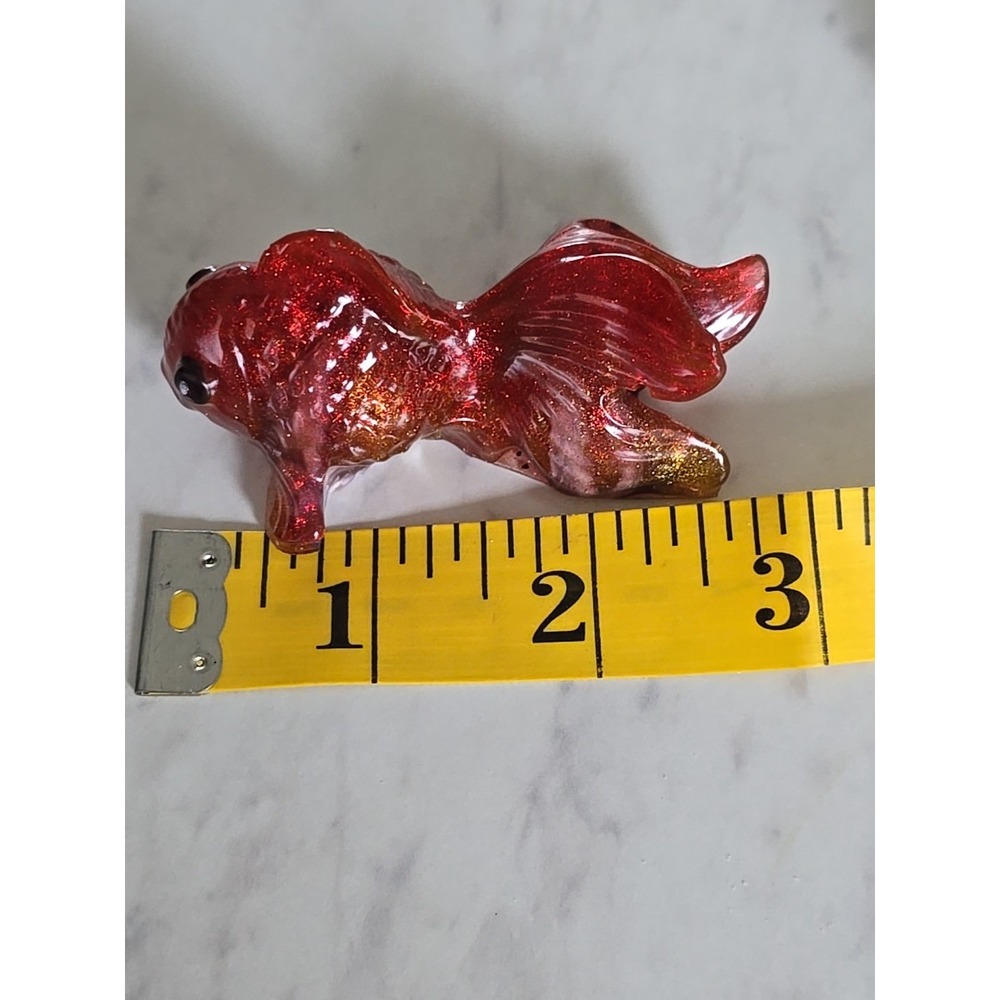 2 Resin Handmade Goldfish Black Red Decoration Gift. 612 - Picture 6 of 8